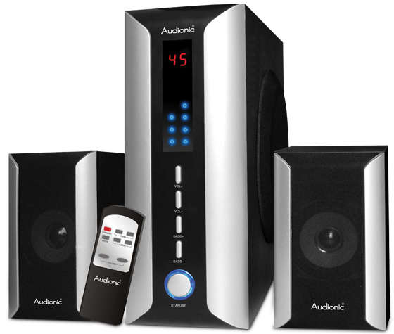 AUDIONIC *MARK-V* 5000W 2.1 SPEAKERS WITH BUILTIN SUB WOOFER (BRAND NEW)