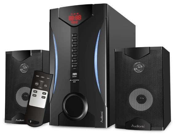 AUDIONIC *VISION6* 5000W SPEAKERS WITH BUILTIN MP3 PLAYER, FM RADIO, CARD READER, USB (NEW)