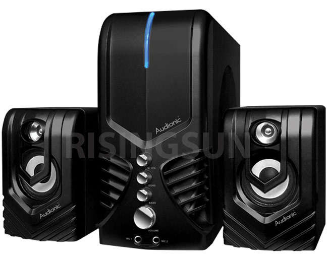 AUDIONIC *VISION3* 5000W SPEAKERS WITH BUILTIN MP3 PLAYER, FM RADIO, KARAOKE, CARD READER, USB (NEW)