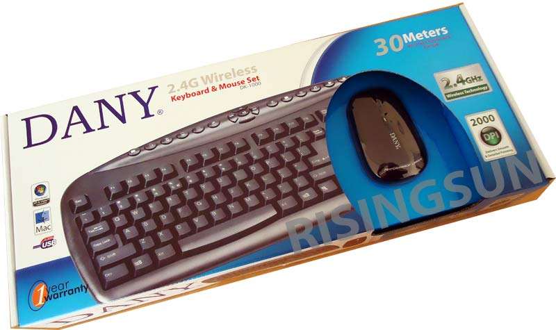 DANY 2.4GHz WIRELESS MULTIMEDIA KEYBOARD AND 2000 DPI MOUSE (BRAND NEW)