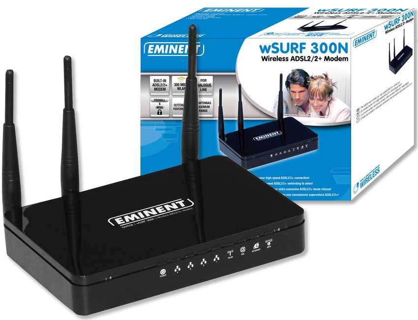 EMINENT N300Mbps ADSL2/2+ WIRED / WIRELESS MODEM ROUTER (BRAND NEW)