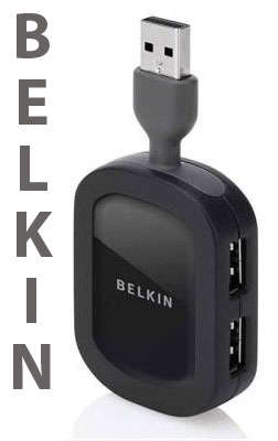 BELKIN 4-PORT COMPACT USB TRAVEL HUB (BRAND NEW)