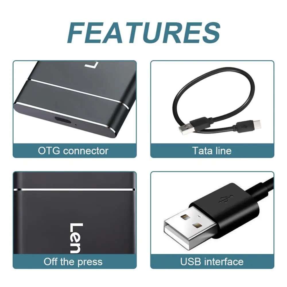 Lenovo Portable SSD External Hard Drive 2TB External Solid State Drive USB 3.1 Lenovo Portable SSD E