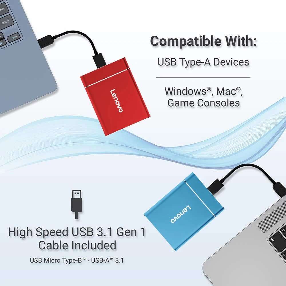 Lenovo Portable SSD External Hard Drive 2TB External Solid State Drive USB 3.1 Lenovo Portable SSD E