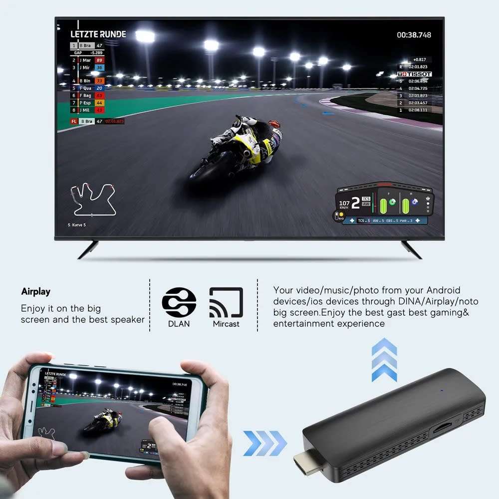H313 Android 10 TV Stick HDR Set Top OS 4K 1080P WiFi 6 2.4/5.8G Smart TV Sticks