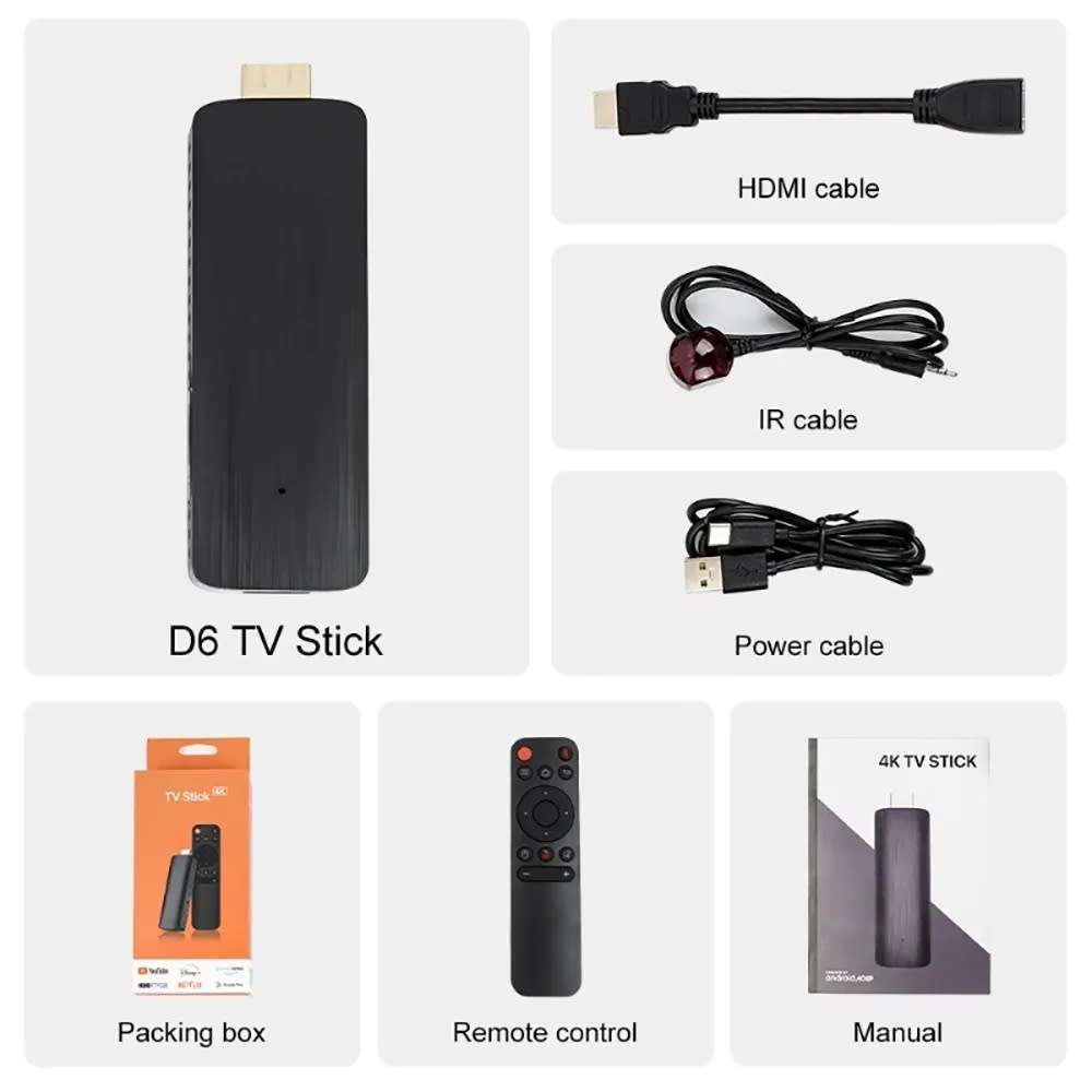 H313 Android 10 TV Stick HDR Set Top OS 4K 1080P WiFi 6 2.4/5.8G Smart TV Sticks