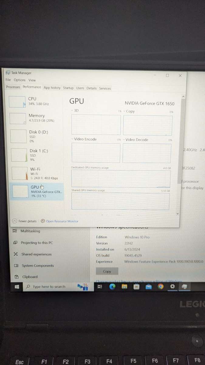 Lenovo Legion Y540 Gaming Laptop (i5-9300H, GTX1650, 24GB RAM,512GB SSD)