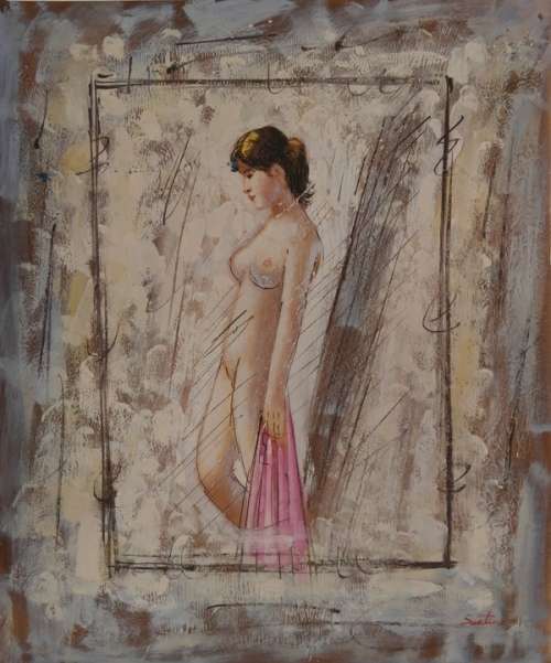 female nude study oil painting