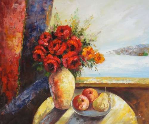 floral study oil painting