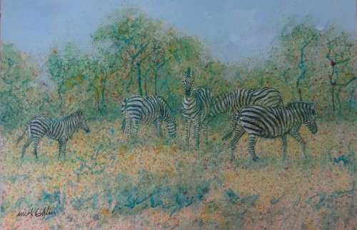 mark enslin oil painting  - zebras