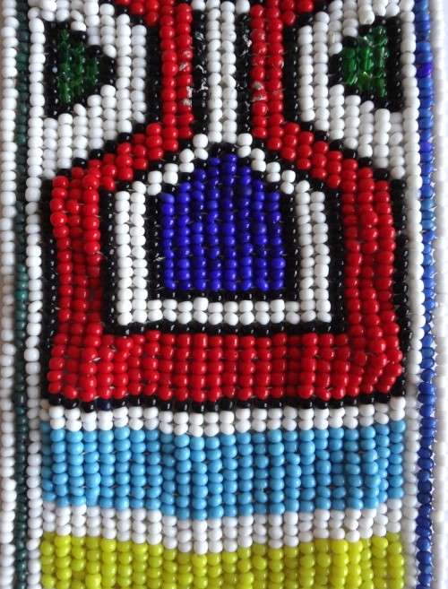 vintage zulu bead panel for skirt
