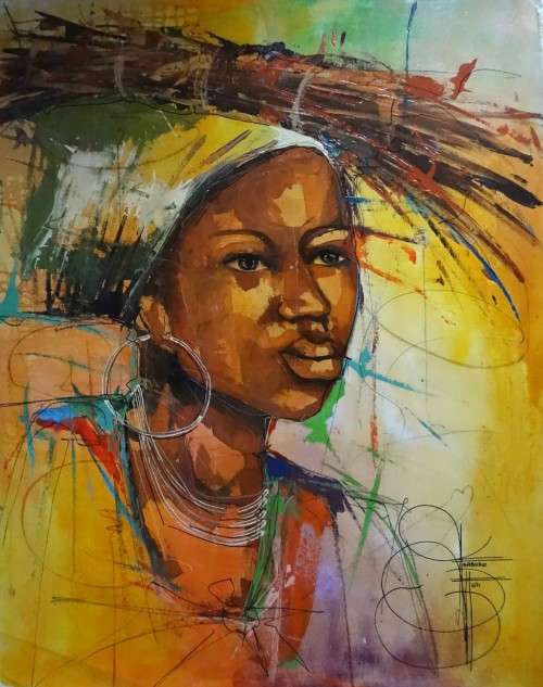 Ndabuko Ntuli Large Oil Painting