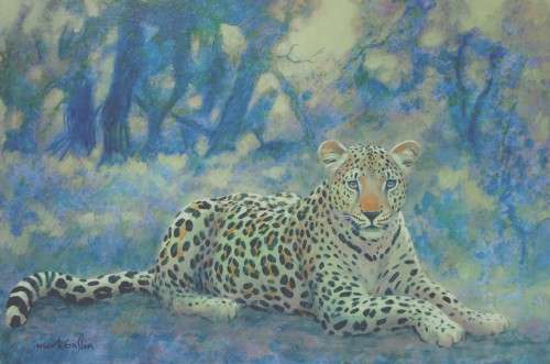 ART SALE - MARK ENSLIN OIL PAINTING -  LEOPARD - GALLERY RETAIL R14 000