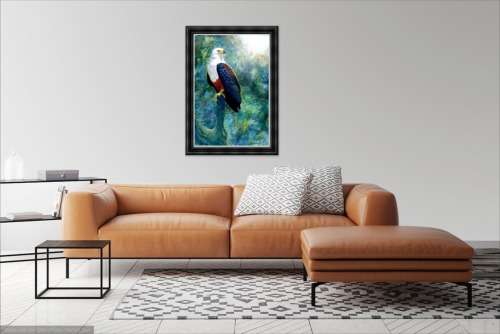 MARK ENSLIN OIL PAINTING -  FISH EAGLE - GALLERY RETAIL R14 000