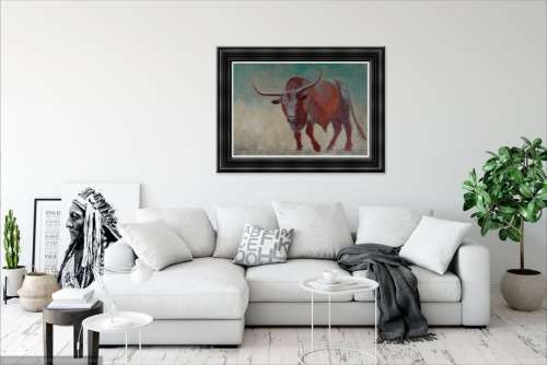 MARK ENSLIN OIL PAINTING -  NGUNI - GALLERY RETAIL R14 000