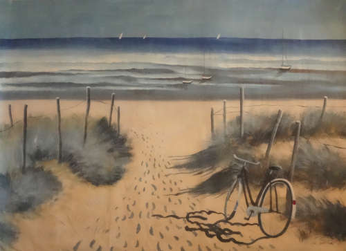 ART SALE - LARGE OIL PAINTING BEACH SEA - GALLERY RETAIL R12 850