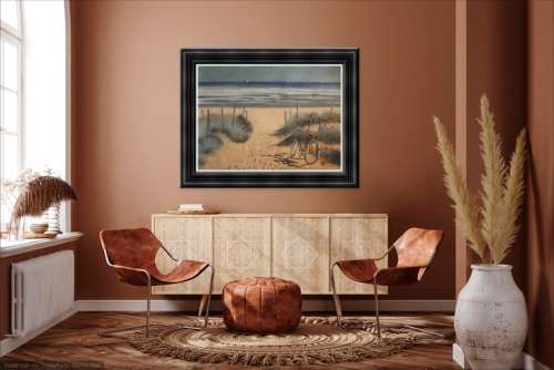 ART SALE - LARGE OIL PAINTING BEACH SEA - GALLERY RETAIL R12 850