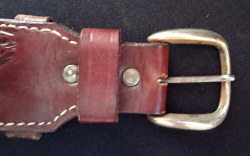 VINTAGE INCISED LEATHER AMMUNITION CATRIDGE BELT