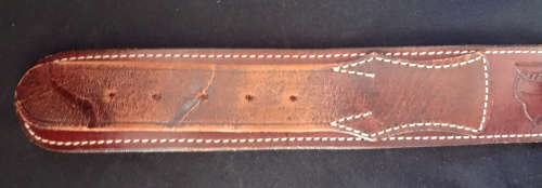 VINTAGE INCISED LEATHER AMMUNITION CATRIDGE BELT
