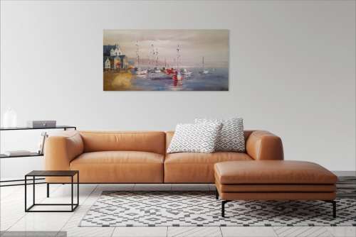 art sale - oil painting - boats