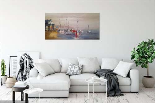 art sale - oil painting - boats