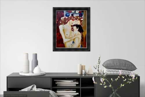 in style of gustav klimt oil painting