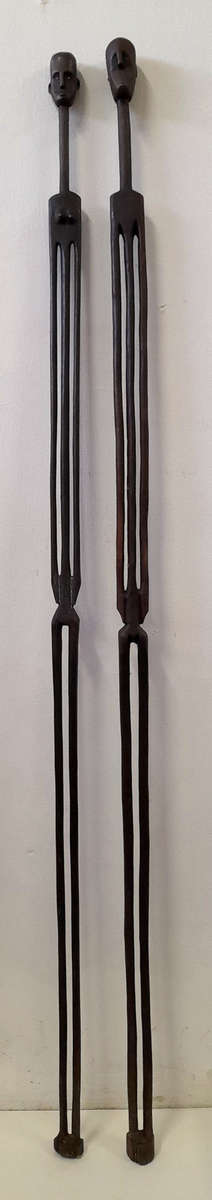 pair male and female wood stick figures - tanzania