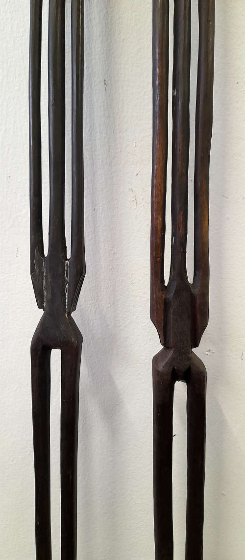 pair male and female wood stick figures - tanzania