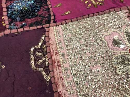 vintage indian hand embroidered wall hanging / throw