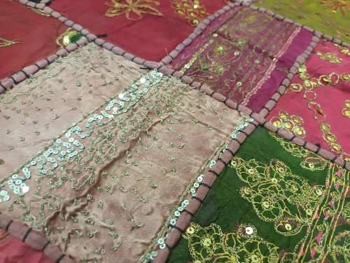 vintage indian hand embroidered wall hanging / throw