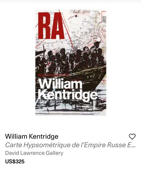 william kentridge `Carte Hypsométrique de lEmpire Russe` - Royal Academy Of Arts exhibition poster