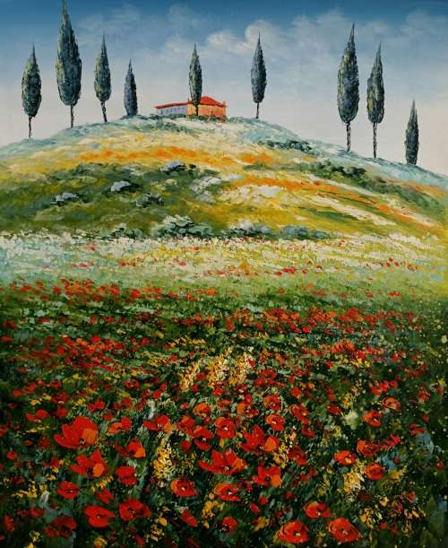 in the countryside oil painting