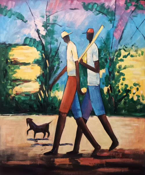 taking a stroll oil painting