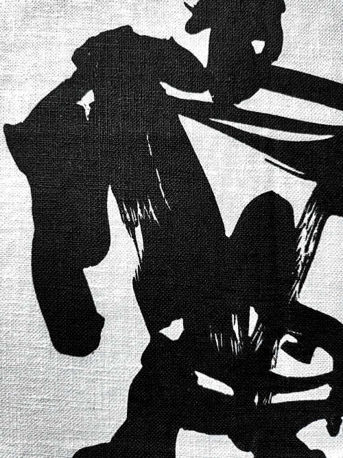 William Kentridge coffee pot screenprint on raw cotton