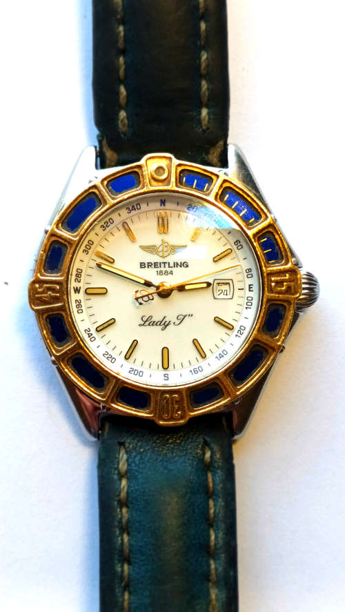 Breitling Watch Lady J with 18kt gold bezel