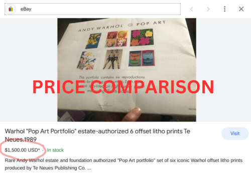 Andy Warhol Popart Collectors Portfolio 6 Prints