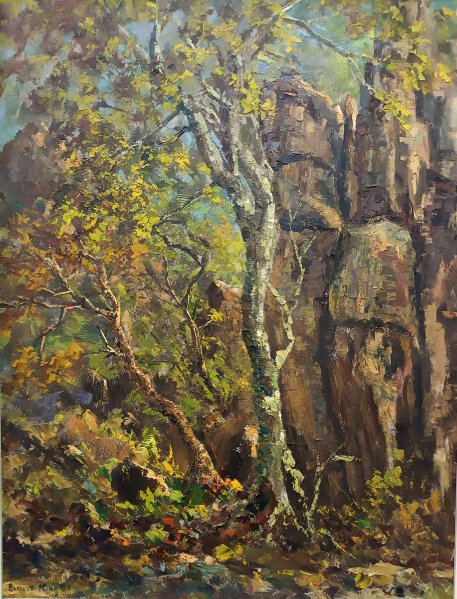 ernest benjamin king palette knife oil painting