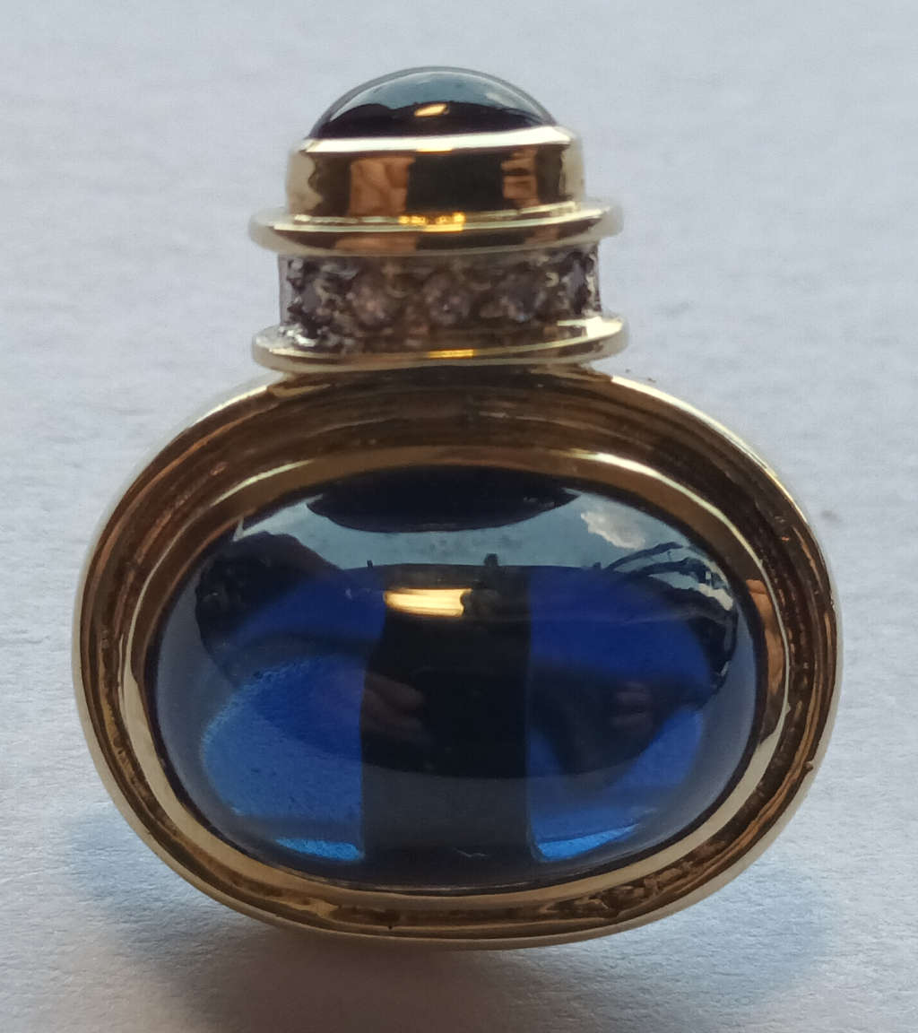 9ct gold earrings with lab sapphire, diamonds & garnet