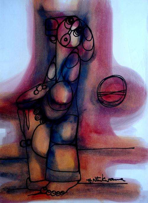 HARGREAVES NTUKWANA, WATERCOLOUR, # 2,  !!!! R1 500-00 !!!!!!