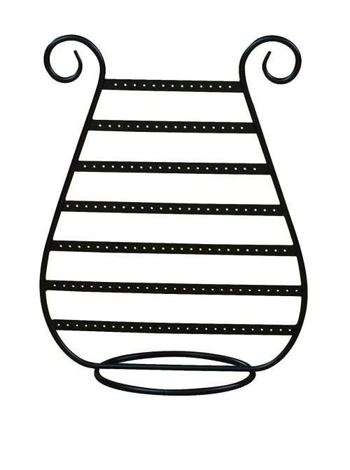 Black metal jewellery earring rack stand holder