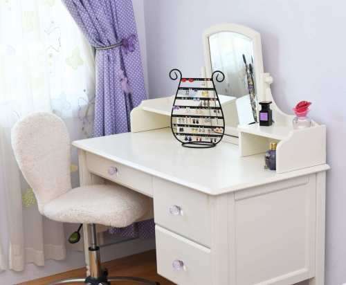 Black metal jewellery earring rack stand holder