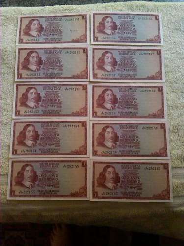 10X 1R notes in sequence A570 notes 282151-282160