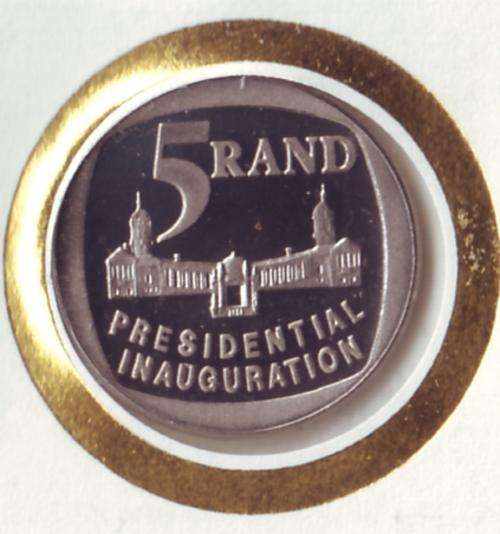 1994 INAUGURATION R5 PROOF COIN COVER NO STEPS OR DOORS RARE