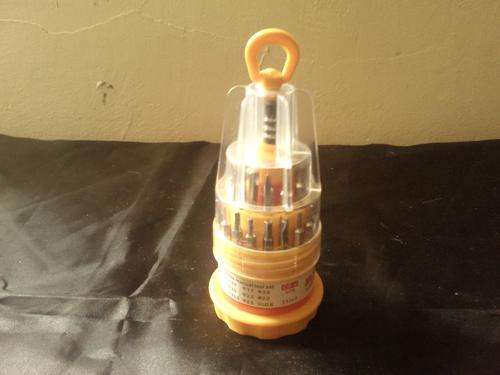 precision screwdriver bit set in handy portable key ring or belt holder