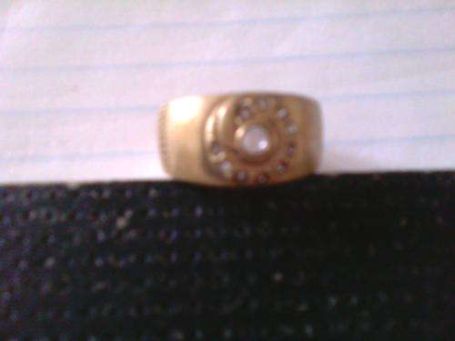 BRASS RING VERY OLD WITH CRYSTALS