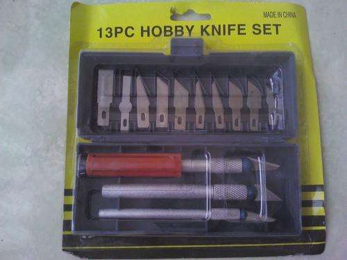 13 PCE HOBBY SET, ASSORTED BLADES, HANDLES,ETC