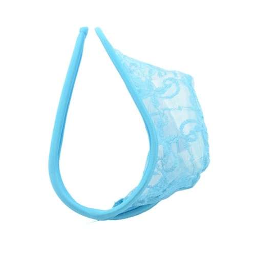 Sexy Lace Men's C-String Thong - Blue (In Stock)