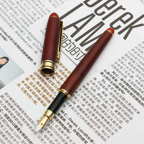 Rosewood Wooden Medium Iridium Nib Fountain Pen (Local Shipping)