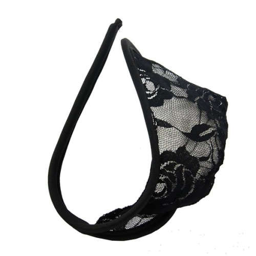 Sexy Lace Men's C-String Thong - Black (In Stock)