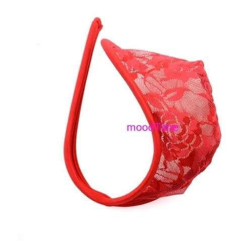 Sexy Lace Men's C-String Thong - Red (In Stock)
